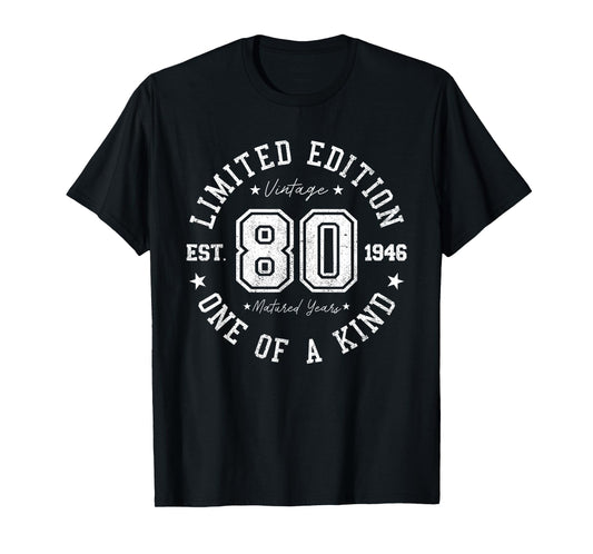 80 Years Old Vintage 80th Birthday 1946 Limited Edition T-Shirt