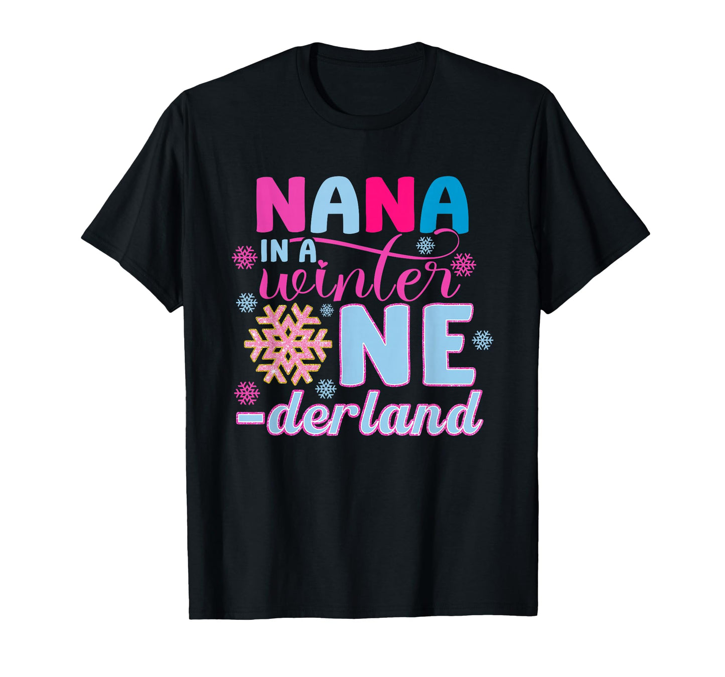 Nana in A Winter Onederland Bday Girl Sweet Snowflake T-Shirt