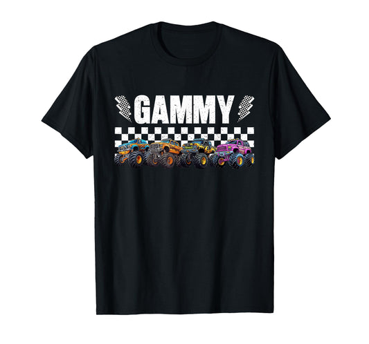 Gammy Retro Monster Truck Family Crew Birthday Matching T-Shirt