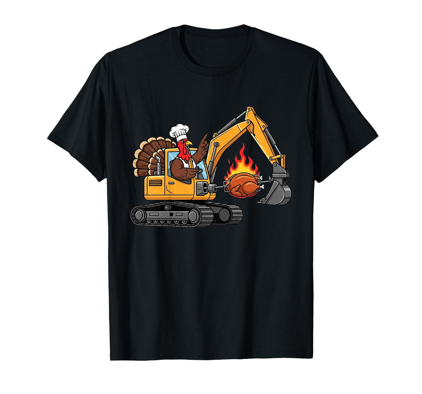 Excavator Turkey Chef Funny Boys Thanksgiving T-Shirt