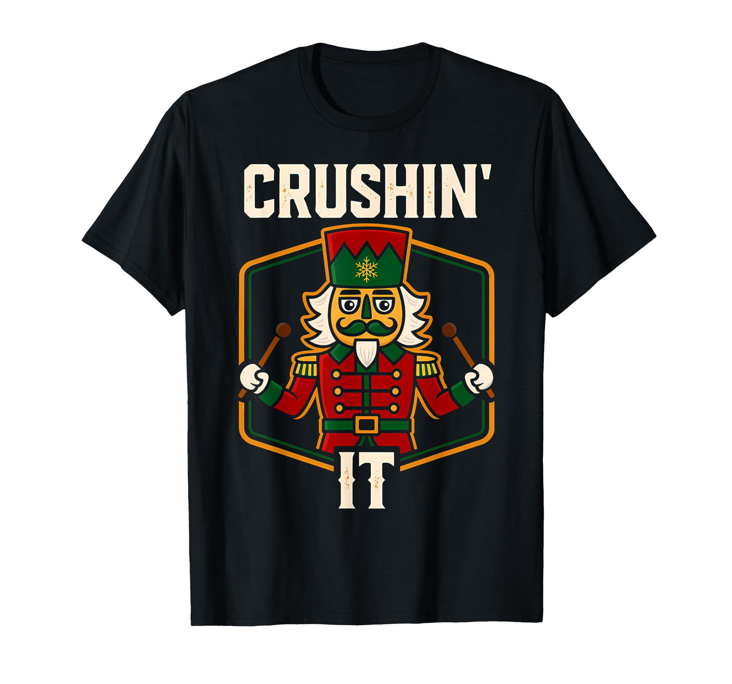 Vintage Nutcracker Crushing It Funny Xmas PJs Men Women Kids T-Shirt