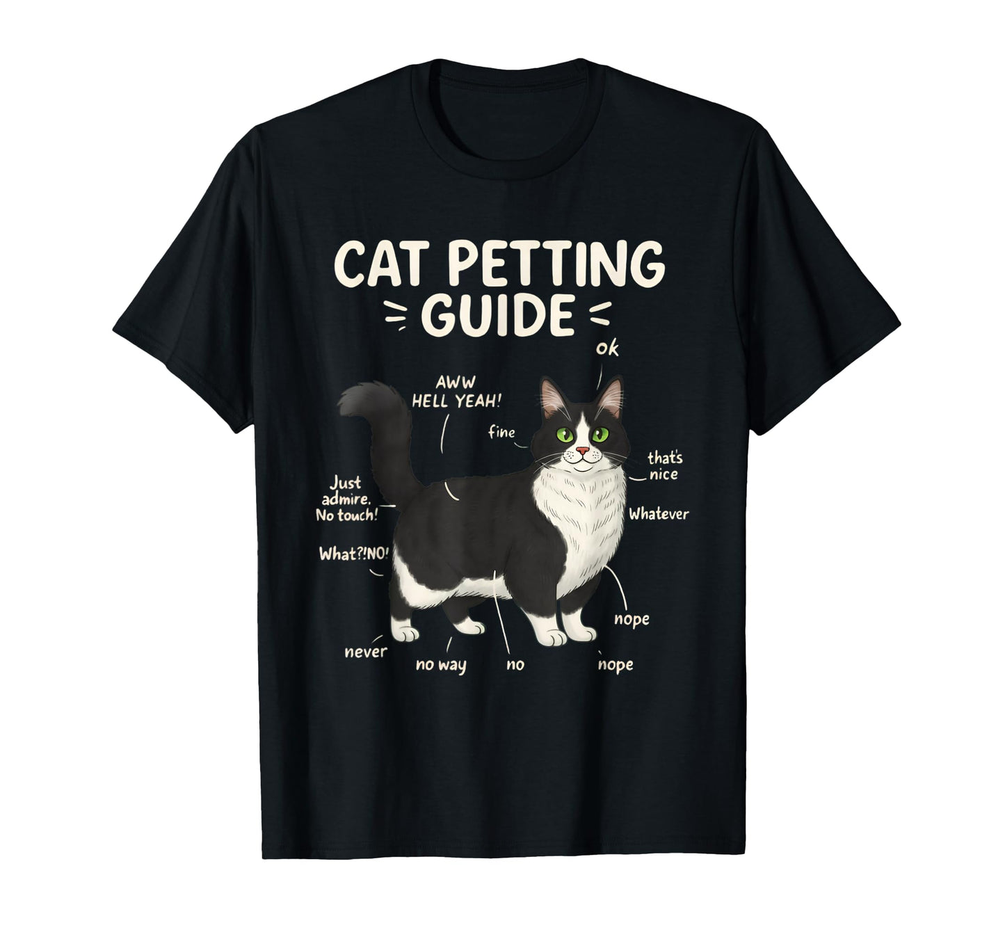 Munchkin Cat Petting Guide Funny Cat Lover T-Shirt