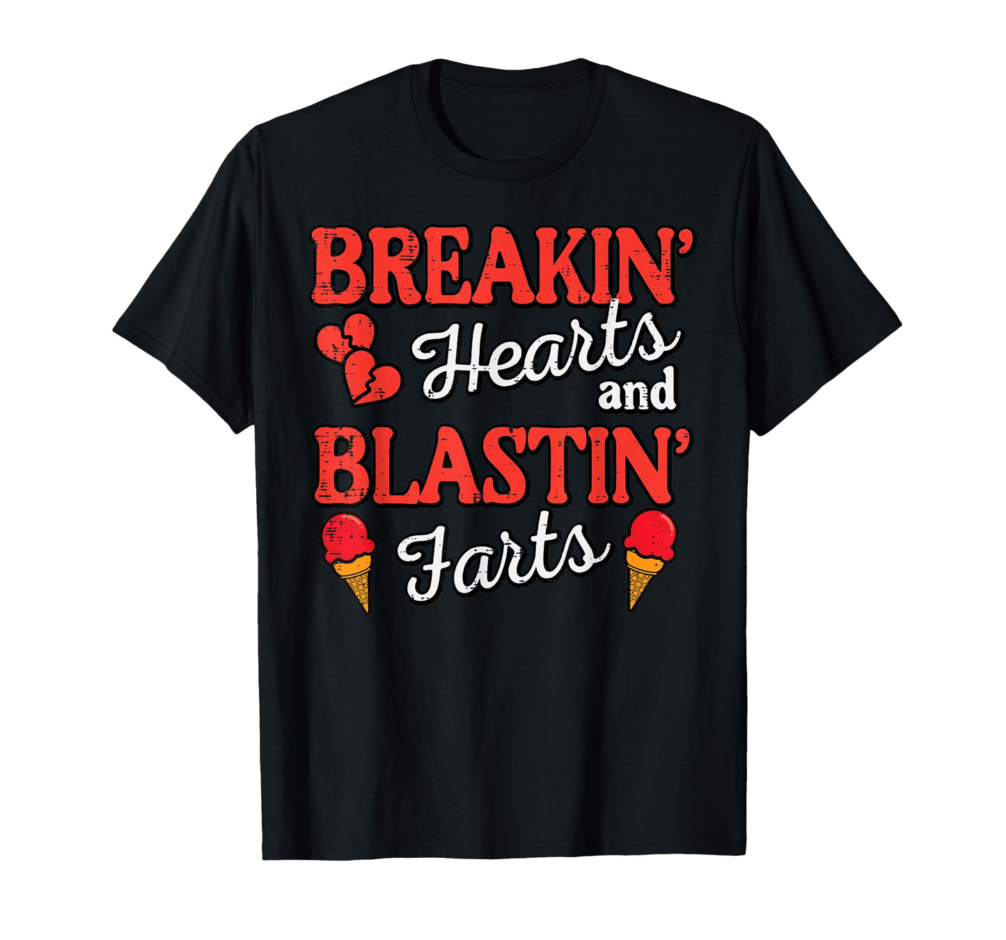 Valentines Day Breakin Hearts Blastin Farts Boys Kids Men T-Shirt