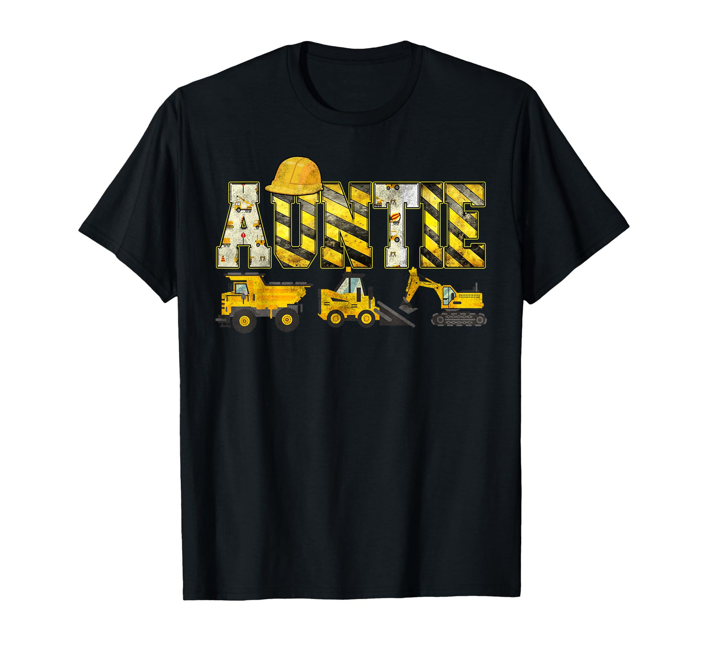 Auntie Construction Excavator Kids Matching Family Party T-Shirt