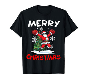 Merry Christmas Santa Playing Cheerleading Lover T-Shirt
