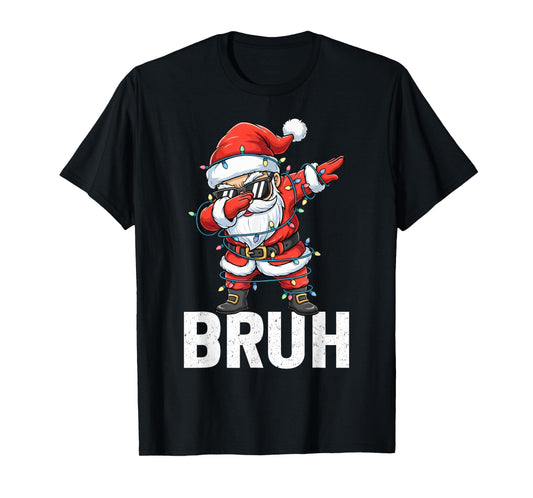 Dabbing Santa Bruh Christmas Santa Hat Xmas Dab Boys Kids T-Shirt