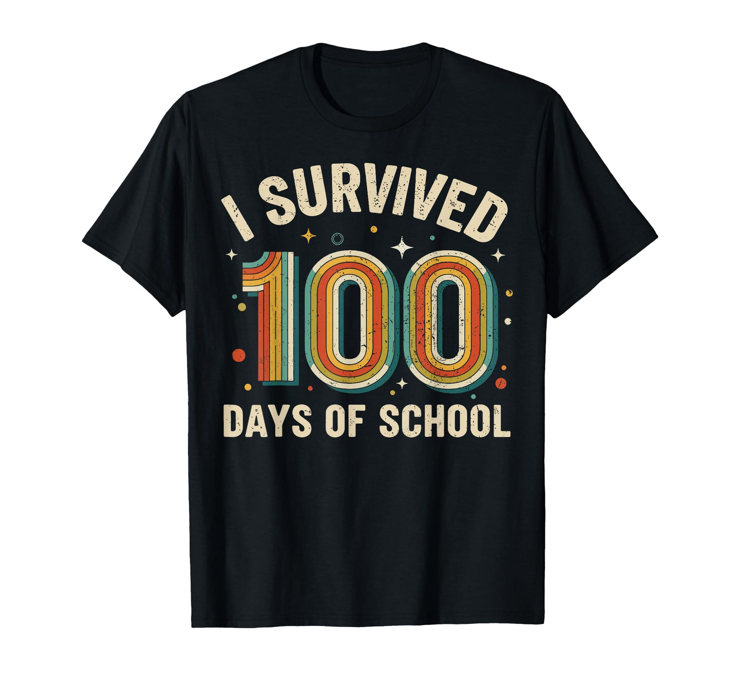 Vintage I Survived 100 Days of School Students Teachers T-Shirt