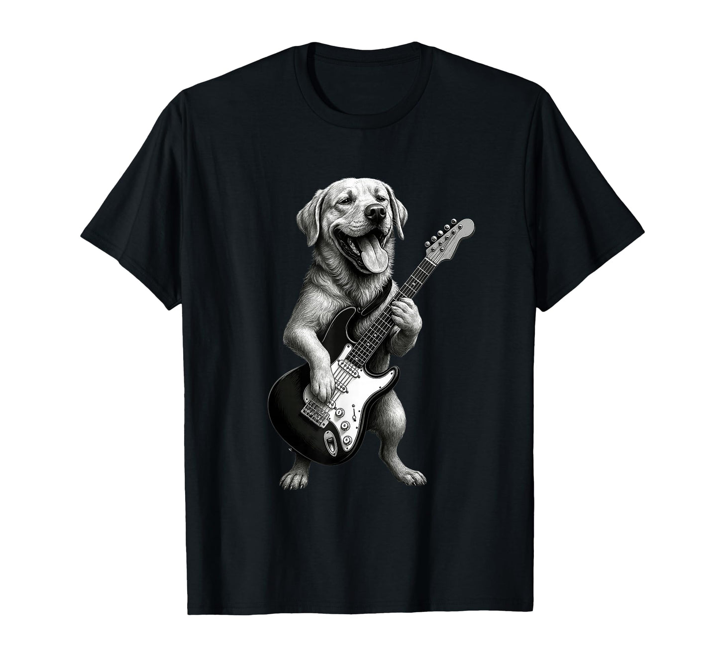 Labrador Retriever Playing Guitar Funny Dog Lover T-Shirt