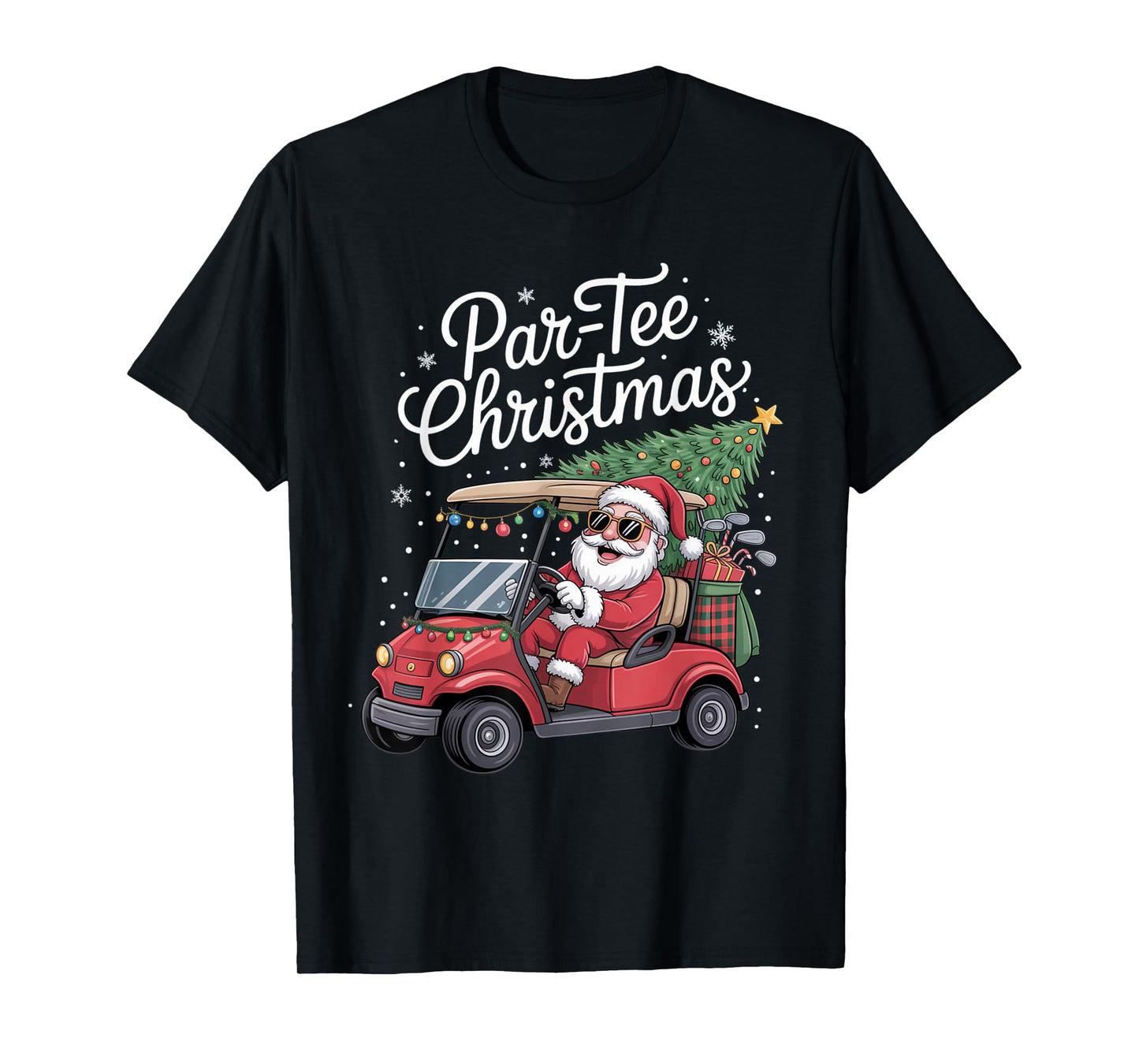 Par-Tee Christmas Golf Cart Holiday Design T-Shirt