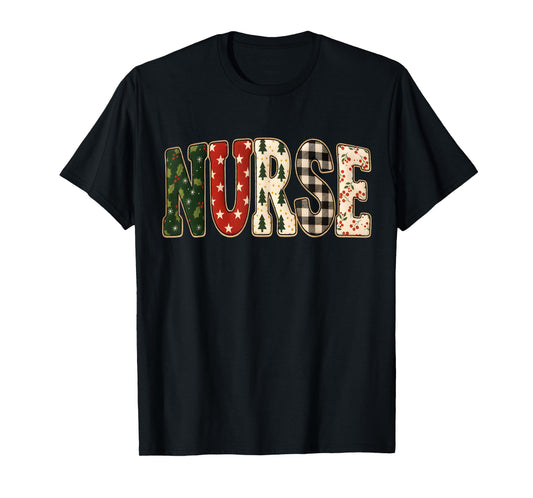 Nurse Christmas Stethoscope Nurses Xmas Pajamas PJs Women T-Shirt