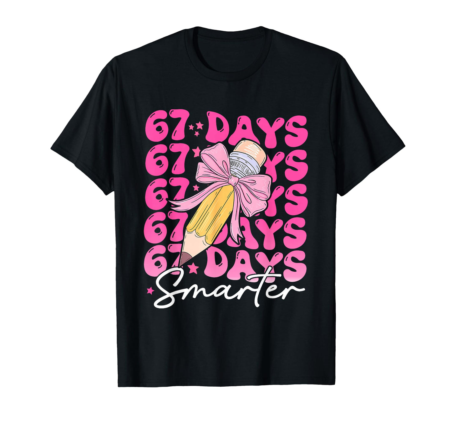 67th Day of School 67 Days Smarter Coquette Bow Six Seven T-Shirt
