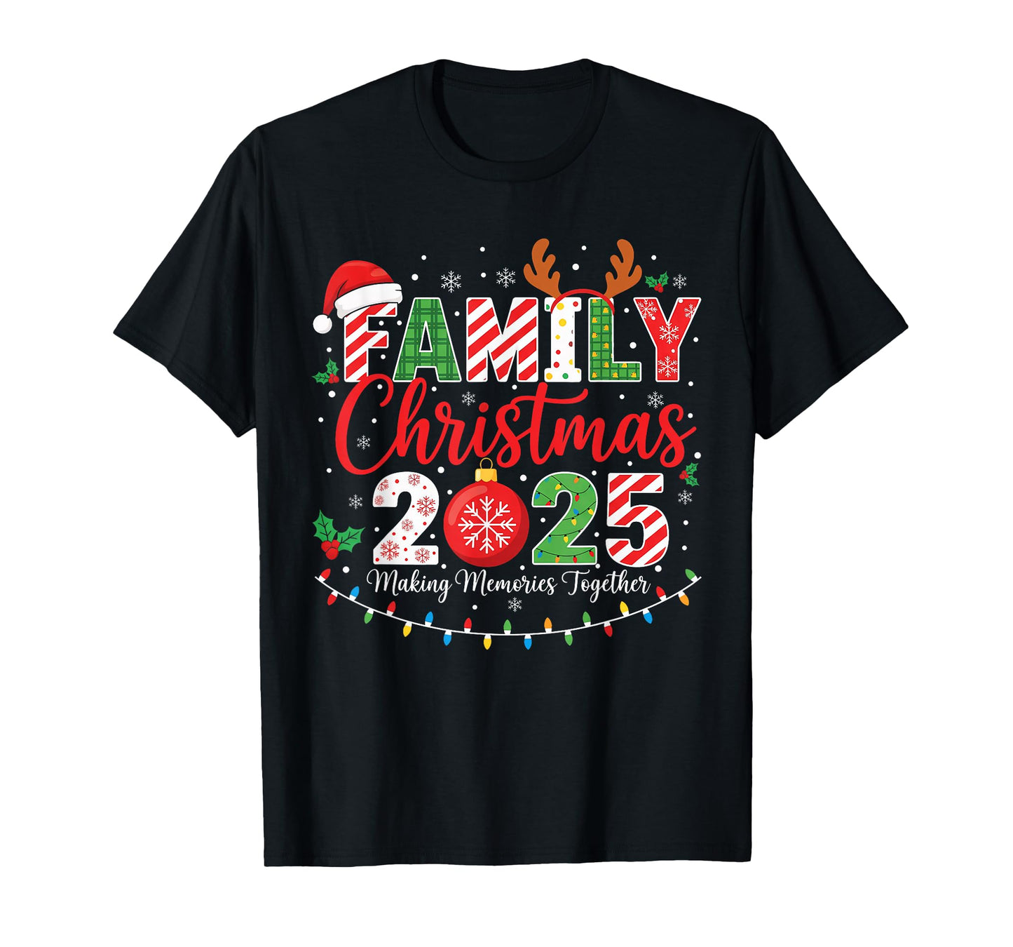 Family Christmas 2025 Pajamas Outfit Matching Xmas T-Shirt