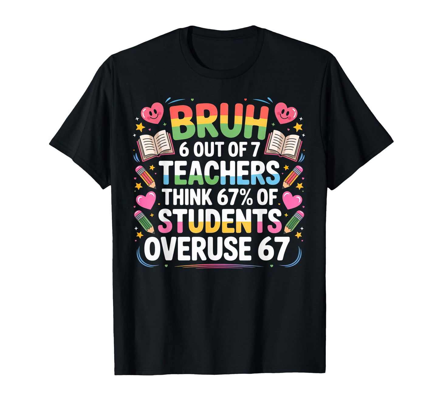 6 Out of 7 Teachers Think 67% of Students Overuse 67 Meme T-Shirt