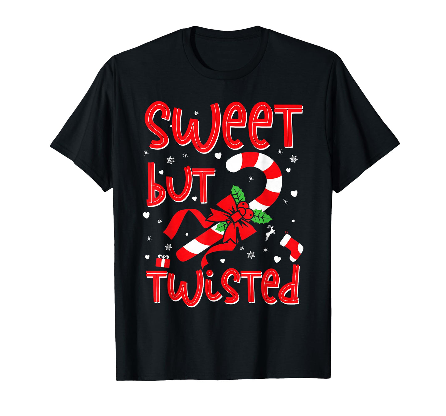 Christmas Candy Cane Heart Holiday Family Matching Pajama T-Shirt