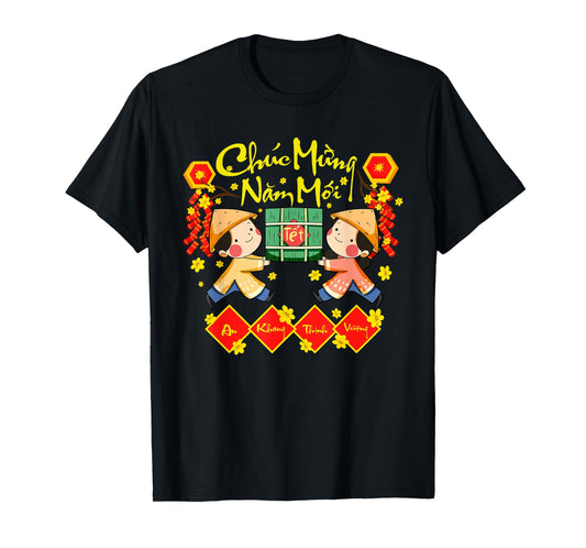 Happy Vietnamese New Year Chuc Mung NAM Moi Boy Girl Ao Dai T-Shirt
