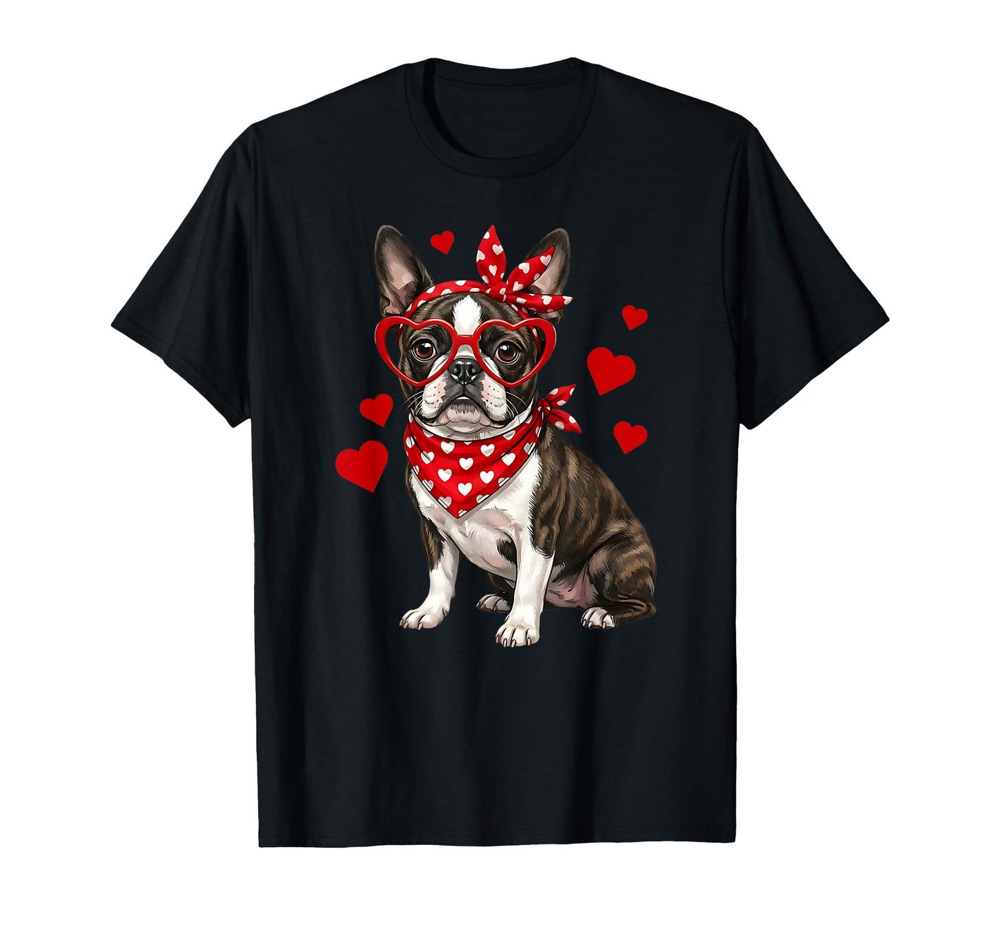 Boston Terrier Valentines Day Bostie Lover Dog Heart T-Shirt
