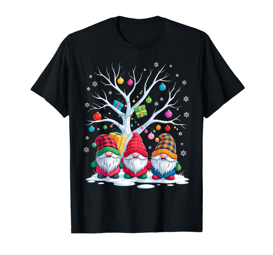 Cute Christmas Gnomes with Tree and Presents T-Shirt