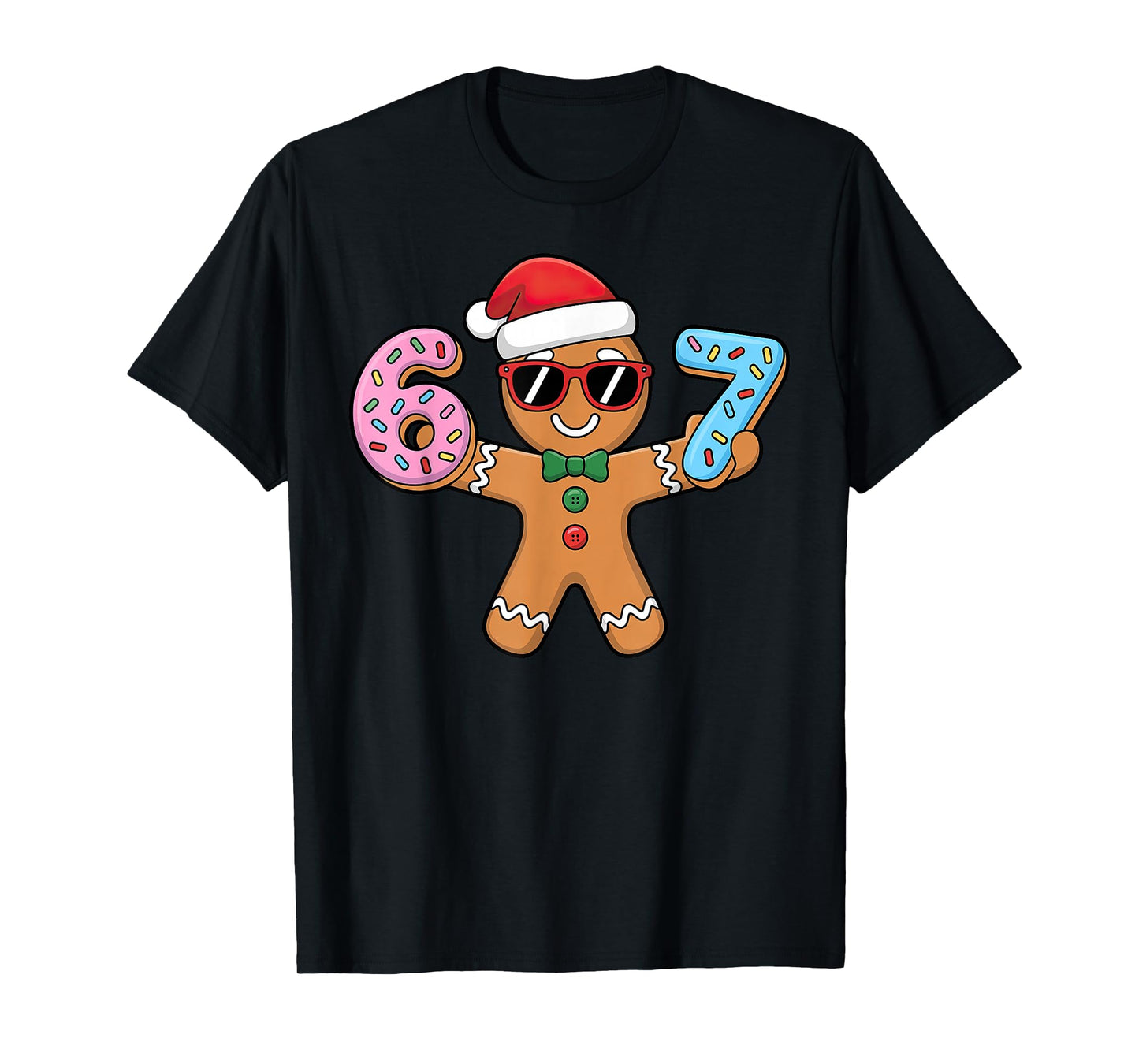 Gingerbread Six Seven 67 Ice Cream Drip Christmas T-Shirt