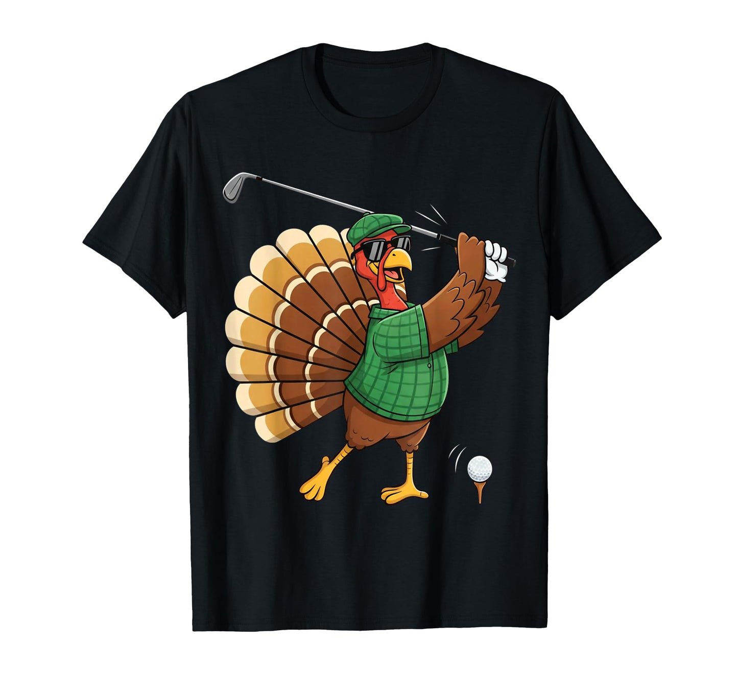 Funny Turkey Golf Thanksgiving Sports Humor Men Boy Kids T-Shirt