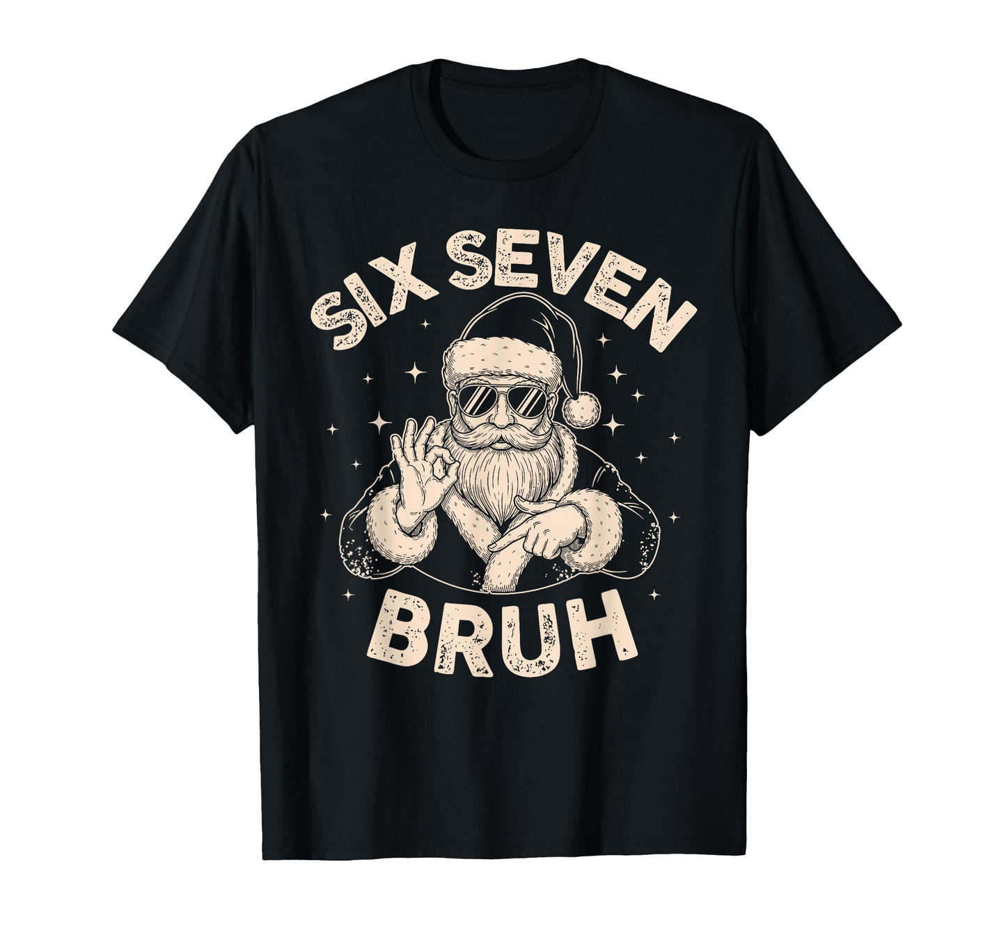 Bruh 67 Christmas Santa Six Seven 6 7 Boys Christmas Pajamas T-Shirt