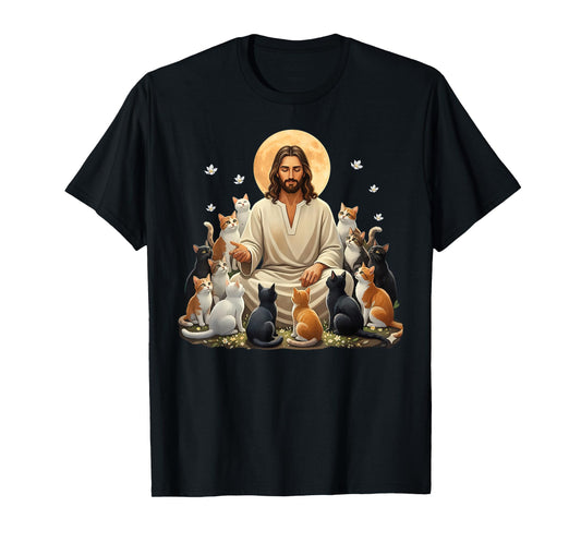 Cats and Jesus Christ Christian T-Shirt
