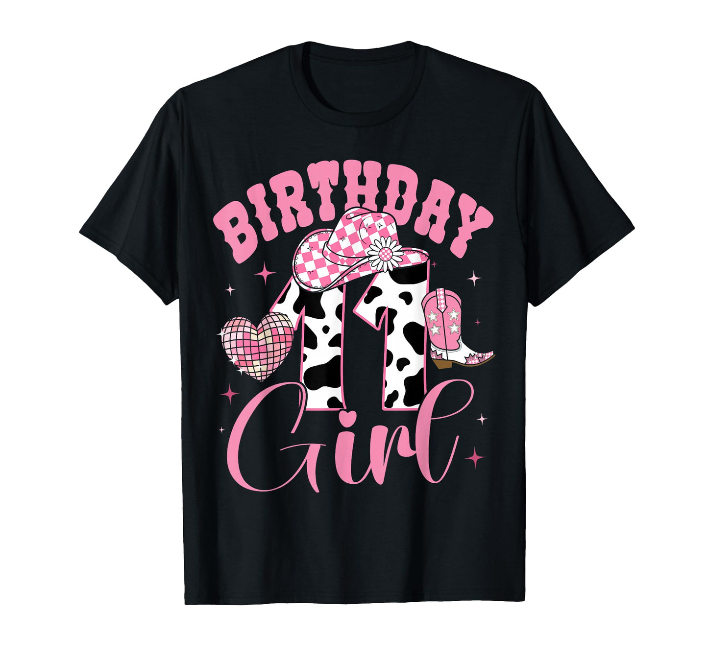 Happy 11th Birthday Girl Outfit Rodeo Western Cowgirl Cowboy T-Shirt