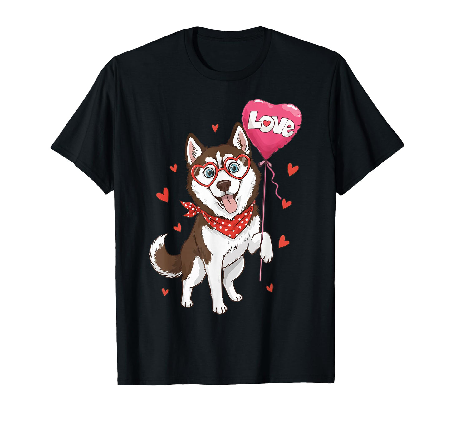 Cute Husky Dog Heart Love Valentine Pet Animal Lovers T-Shirt