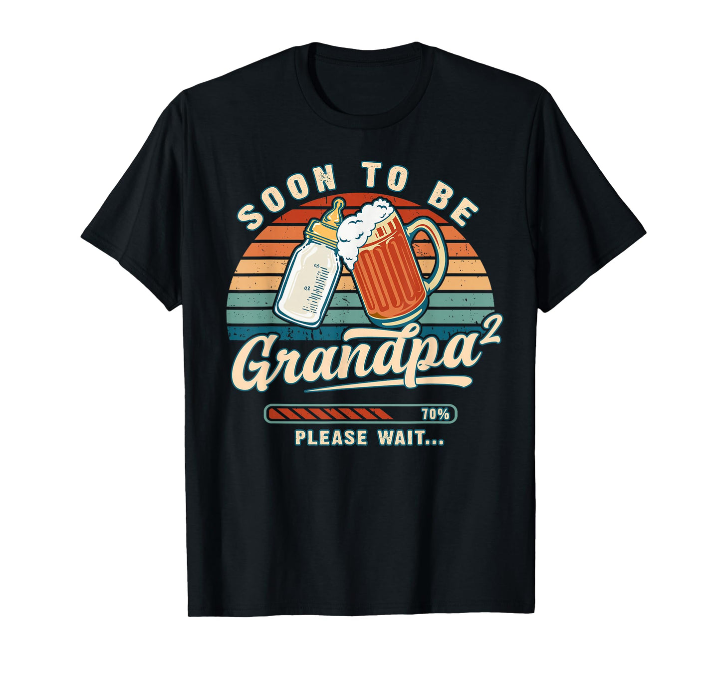 Soon to Be Grandpa 2 Again Please Wait Baby Reveal T-Shirt