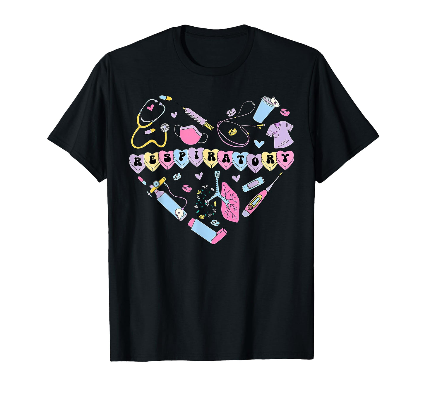 Respiratory Therapist Heart Valentines RT Nurse Pulmonology T-Shirt