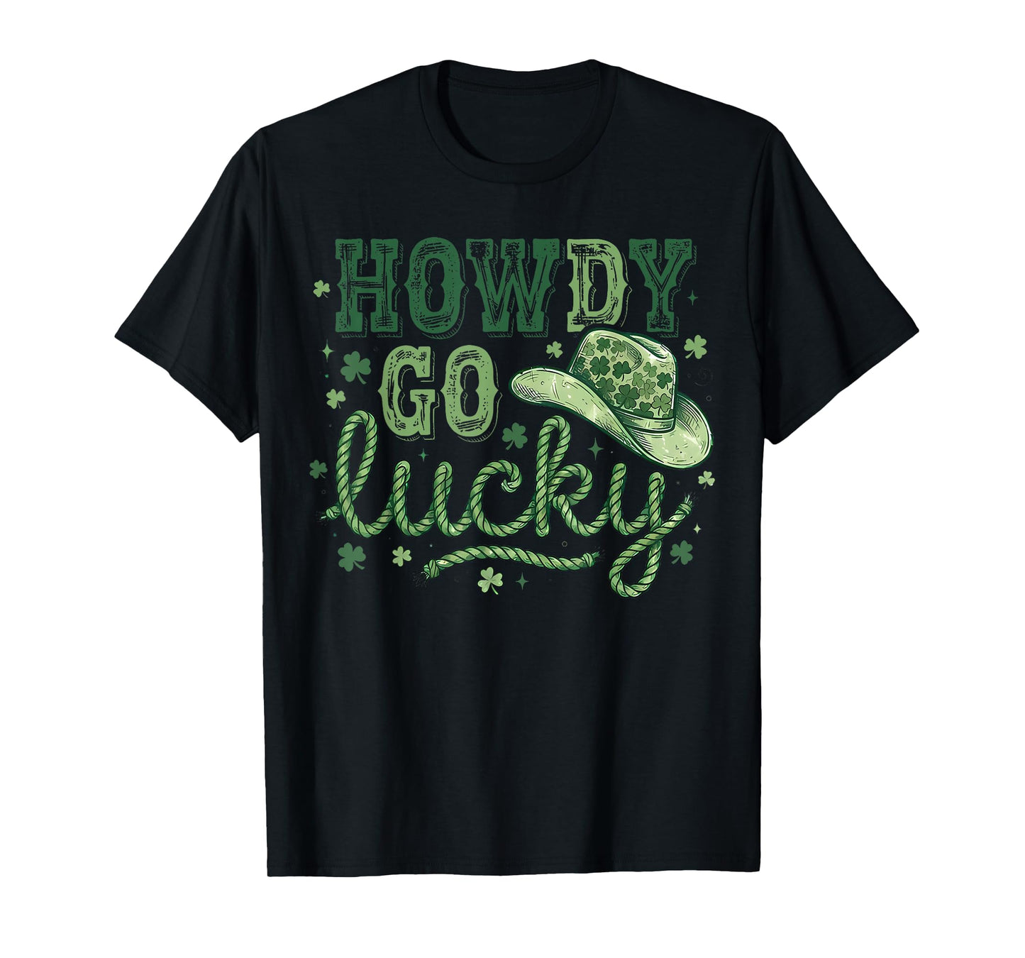 Howdy Go Lucky St Patrick's Day Irish Western Cowboy Cowgirl T-Shirt