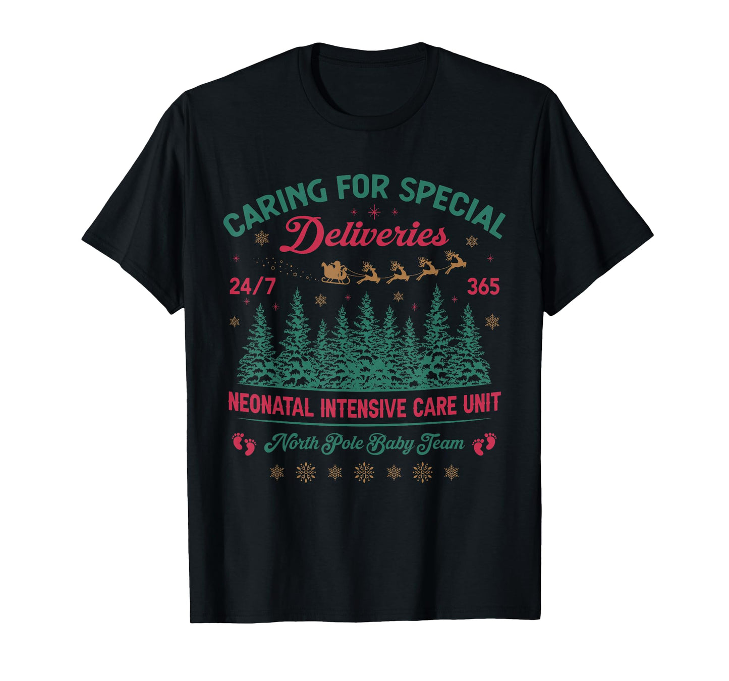 Funny Caring for Special Deliveries Special Care NICU Xmas T-Shirt