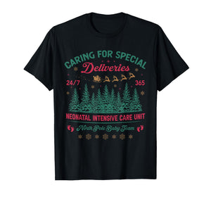 Funny Caring for Special Deliveries Special Care NICU Xmas T-Shirt