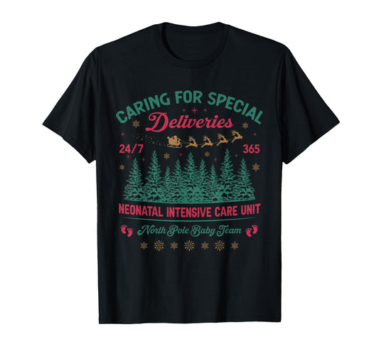 Funny Caring for Special Deliveries Special Care NICU Xmas T-Shirt