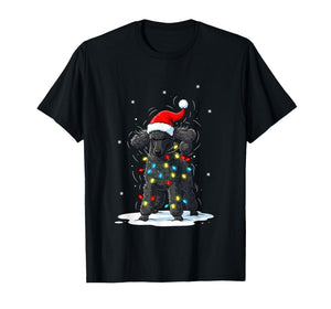 Black Poodle Christmas Lights Funny Holiday for Men Women T-Shirt