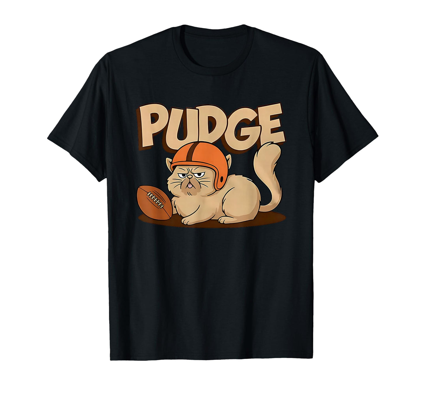 Pudge The Football cat Grumpy Game Day Mascot T-Shirt