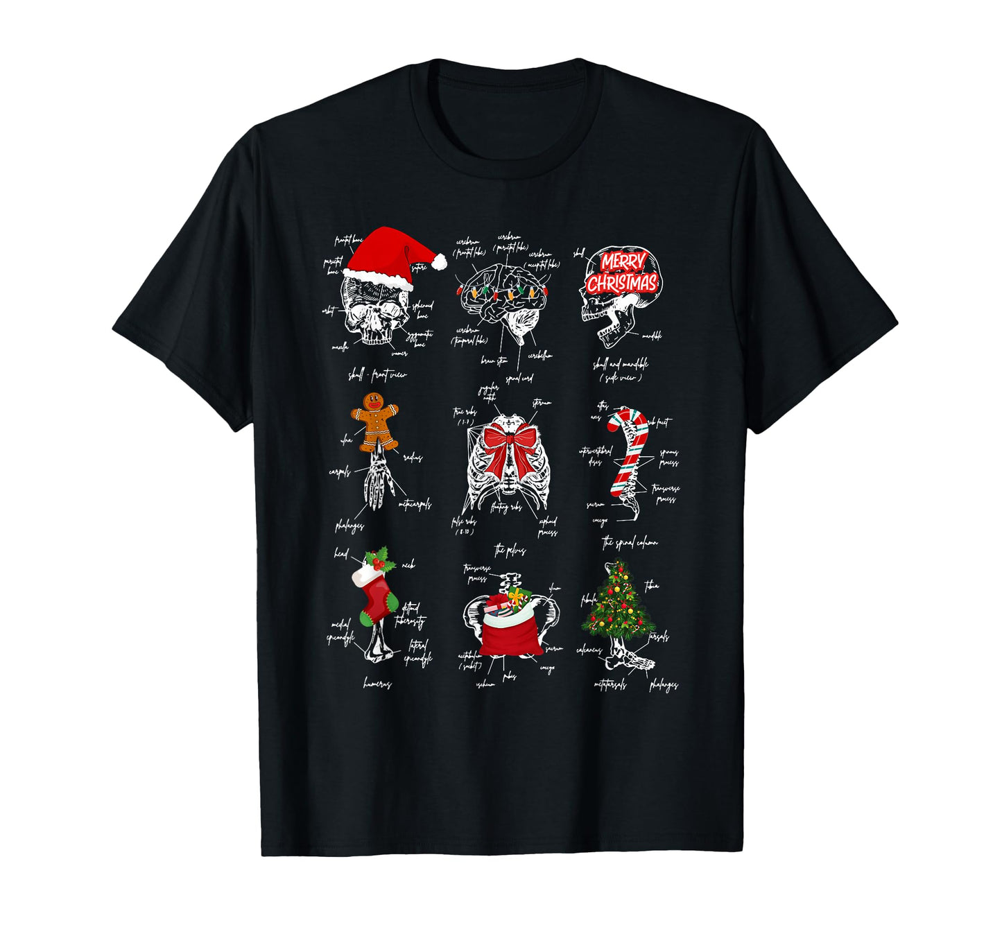 Human Skeleton Anatomy Christmas Medical Student Xmas Pajama T-Shirt