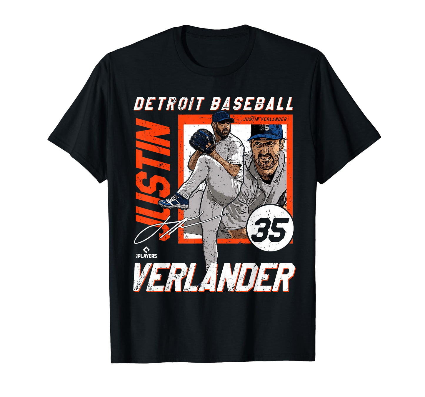 Justin Verlander | Detroit T Baseball Players | MLBJVE208M T-Shirt