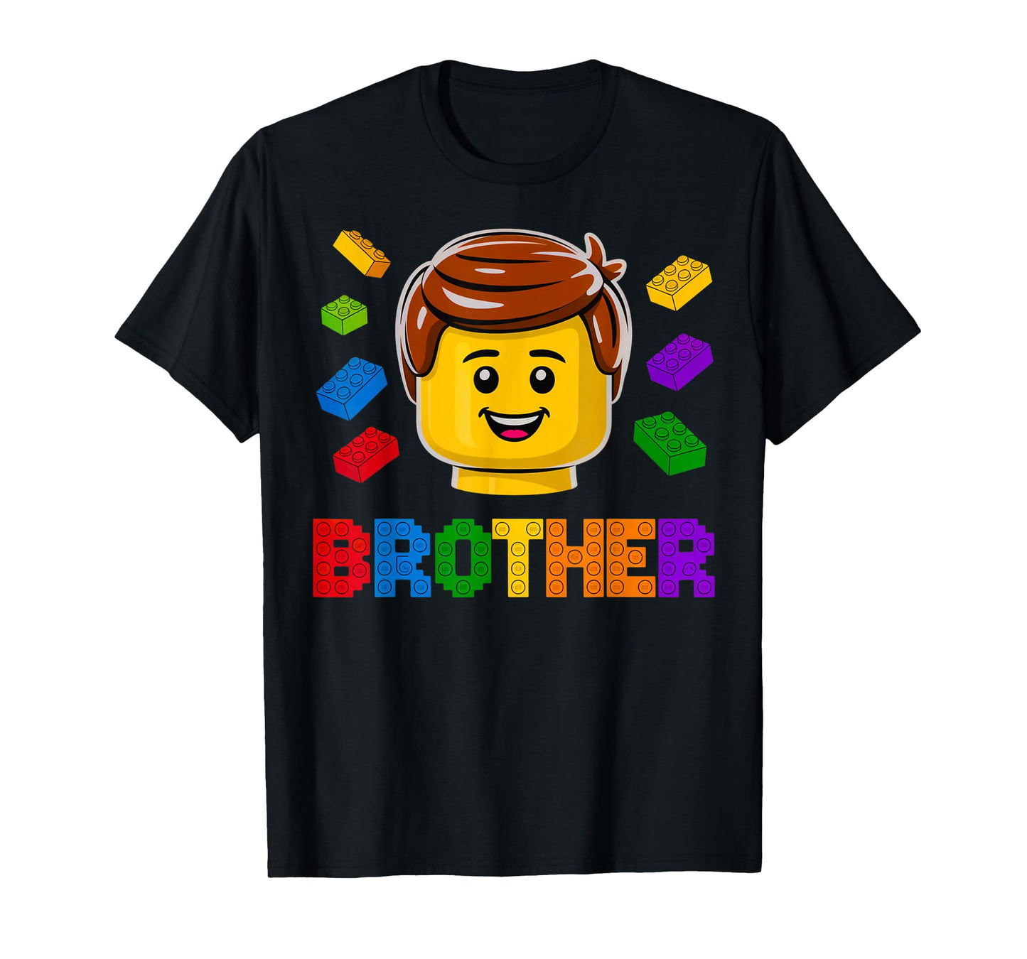Family Brother Master Builder Building Brick Blocks Boy Kids T-Shirt