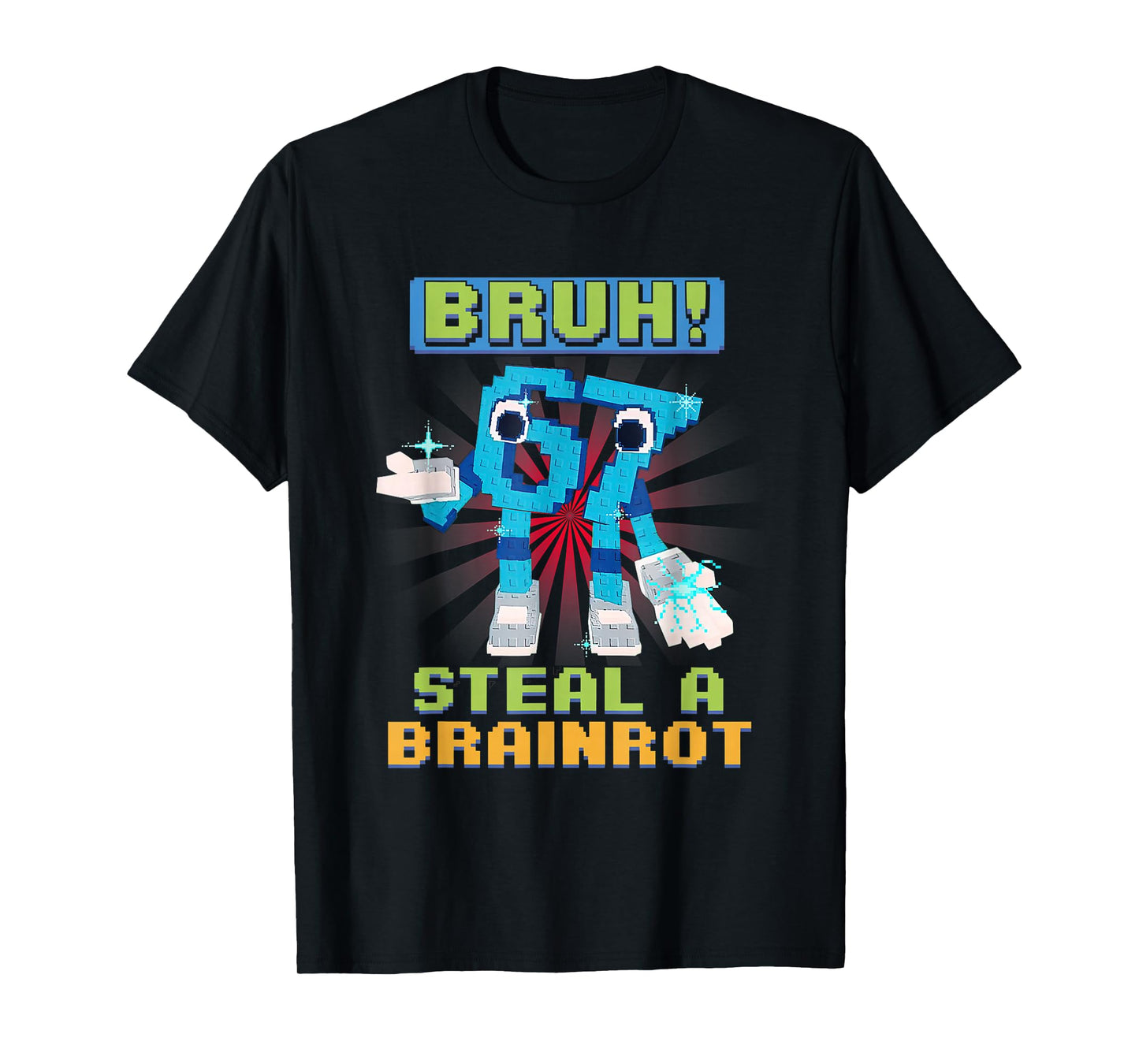 Funny Pixel Meme Bruh 67 Steal a Brainrot T-Shirt