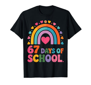 I Survived 67 Days of School Tie Die Rainbow Lovers Girls T-Shirt