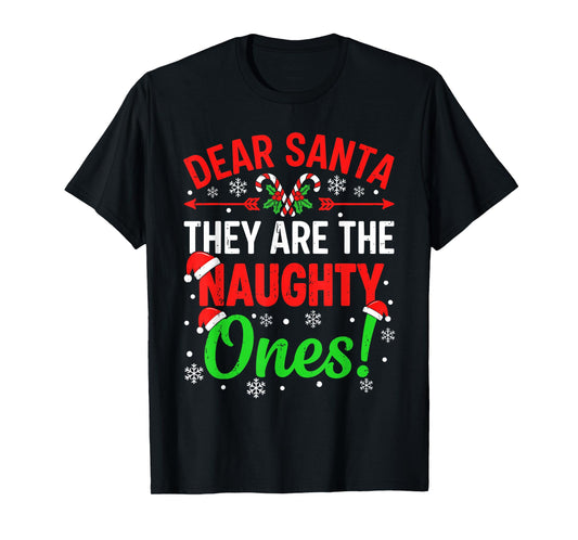 Dear Santa They're The Naughty Ones Funny Christmas Kid Boys T-Shirt