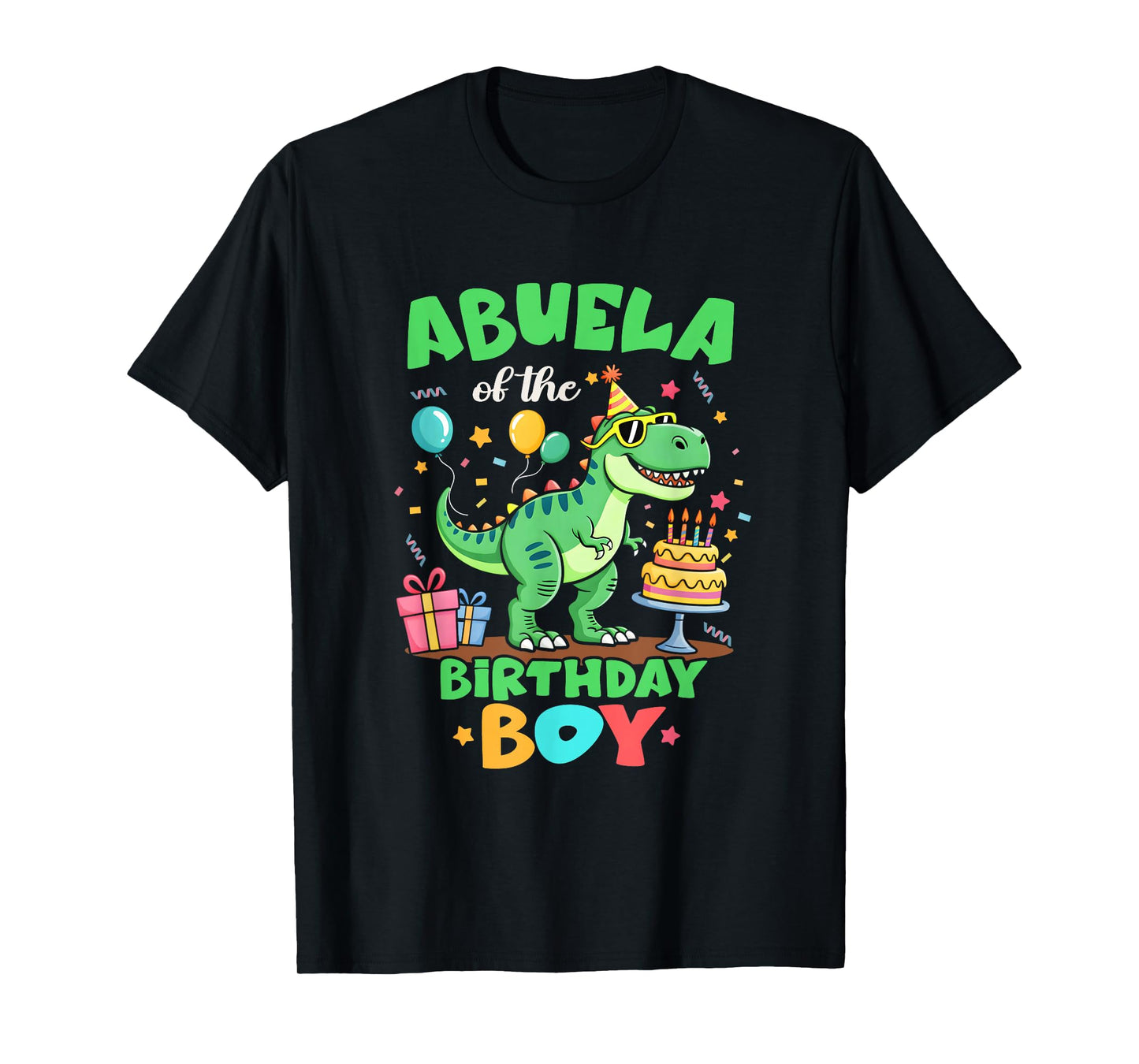 Abuela of The Birthday Boy T Rex Dinosaur Family Party T-Shirt