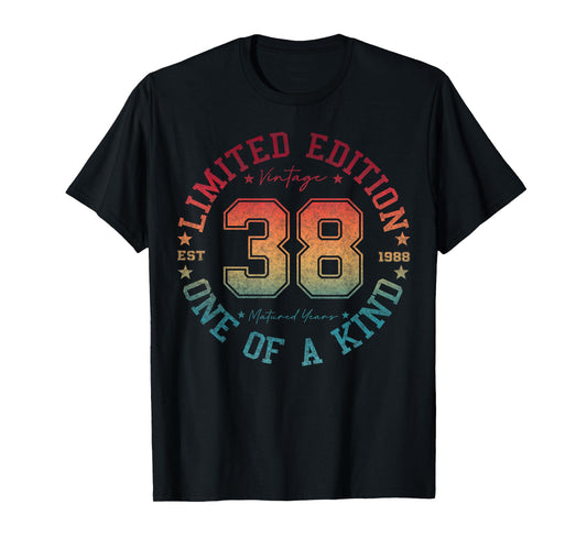 38 Year Old Gifts Vintage 1988 Limited Edition 38th Birthday T-Shirt