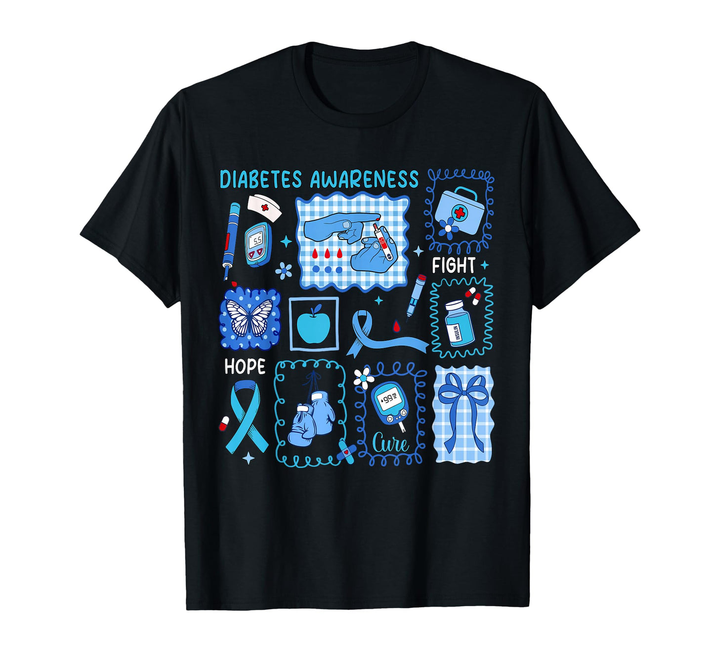 Preppy Diabetes Awareness in November We Wear Blue Men Women T-Shirt