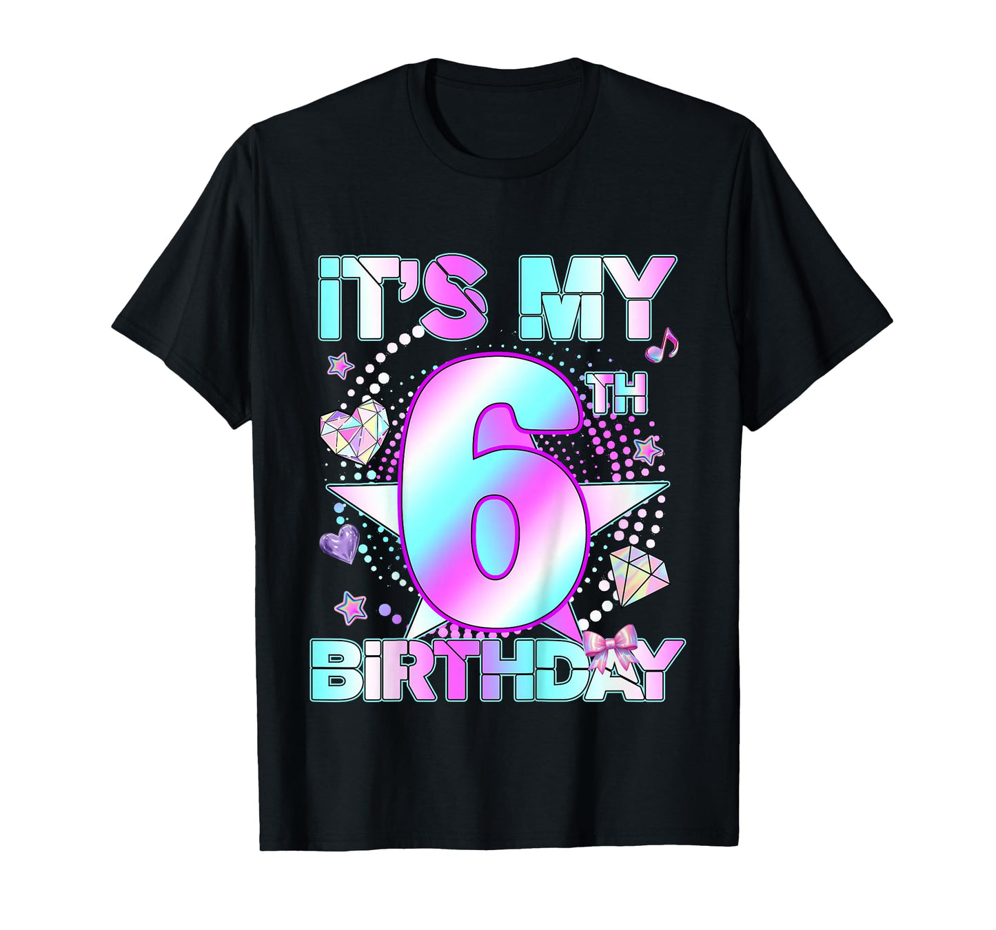 6 Years Old Birthday Kpop Kids Toddler 6th Birthday Girl T-Shirt