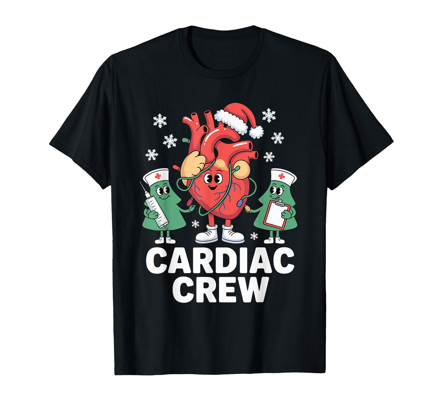 Funny Cardiac Crew Christmas Xmas Nurse Techs Cardiology T-Shirt