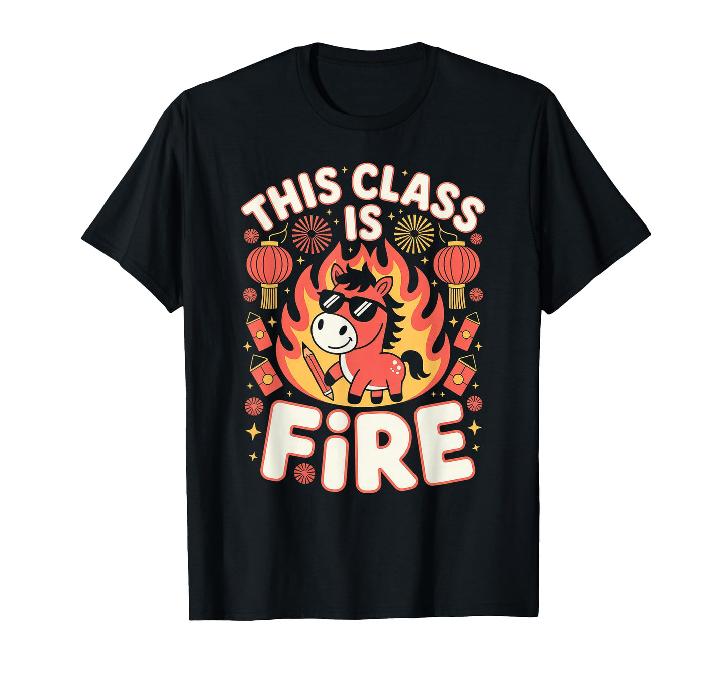 Year of The Fire Horse Teacher Chinese Lunar New Year 2026 T-Shirt