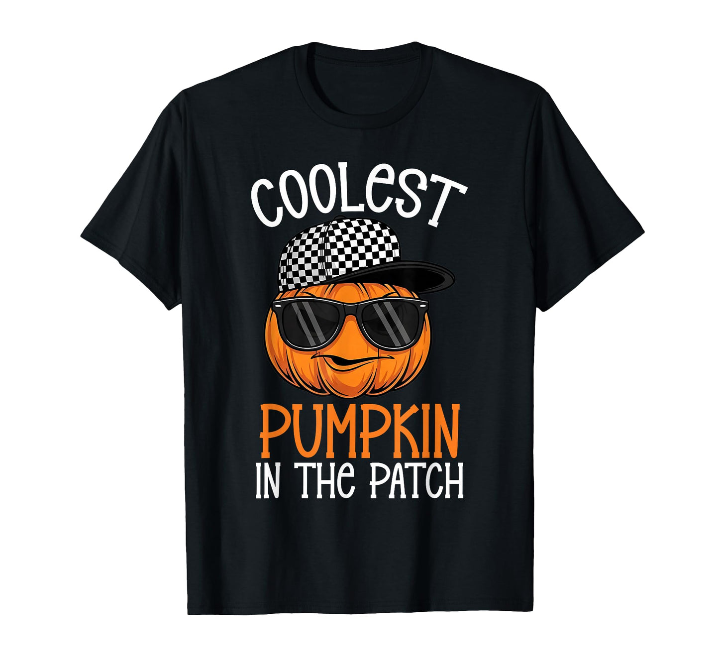 Coolest Pumpkin in The Patch Crew Kids Boys Men Costume T-Shirt