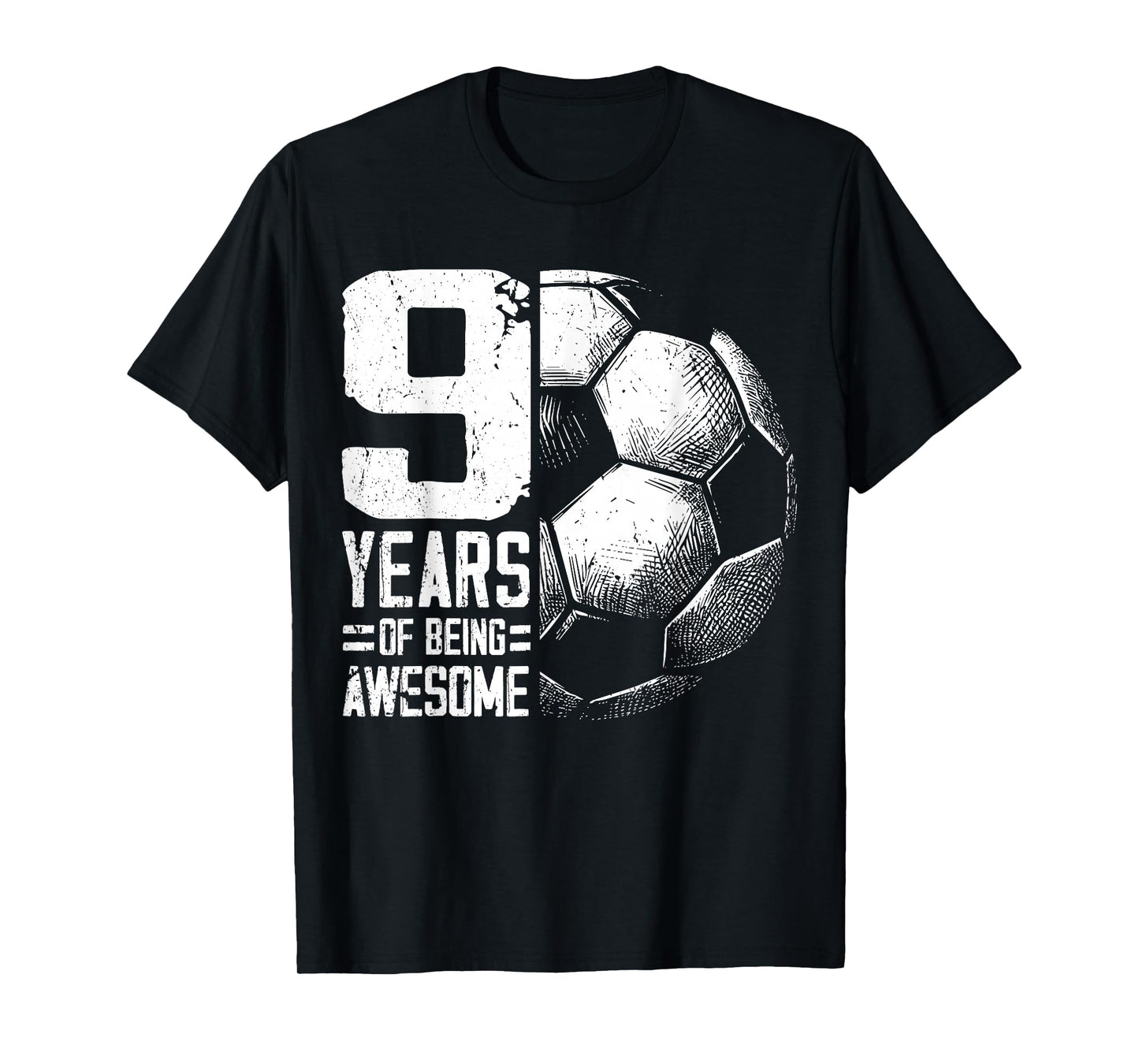 9th Birthday Boy Girl Soccer Player Football 9 Years Old T-Shirt