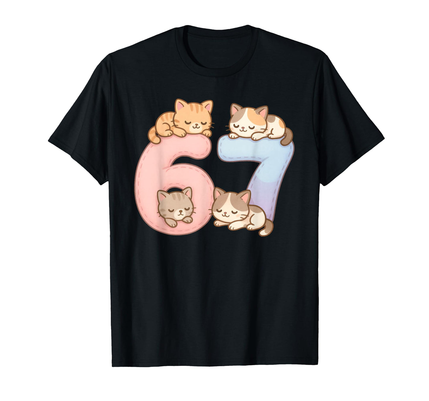 Funny Cat 67 Six Seven Meme T-Shirt